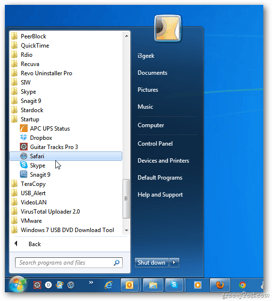 Remove The Startup Programs In Windows 7