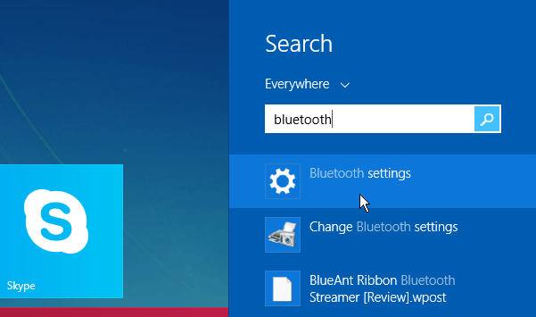 Bluetooth Search Windows