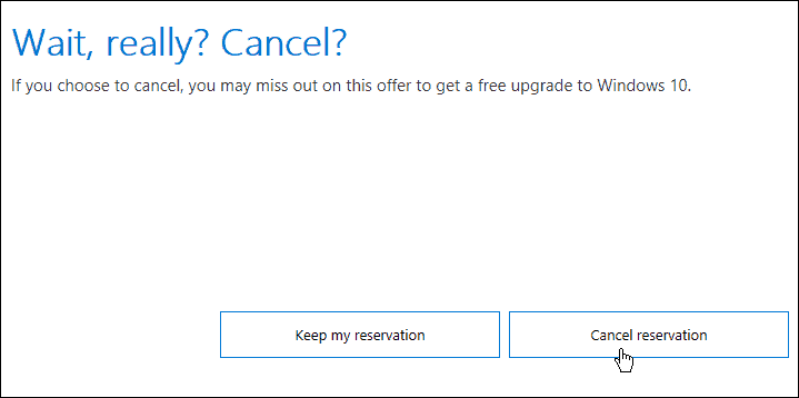 Cancel Windows 10