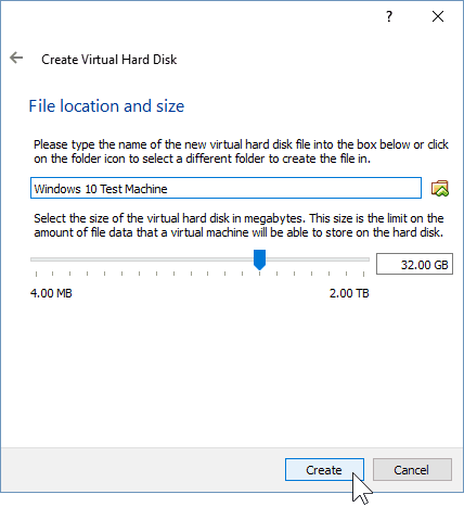 yet – we need to show VirtualBox the path to our Windows 10 ISO