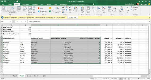 How To Create a Pivot Table in Excel 2016 