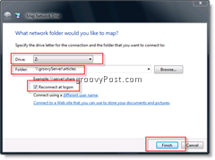 Map a network drive in Windows Vista and Server 2008 from Windows Explorer