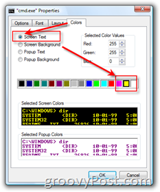 Customize Size and Color in Windows Command Prompt Window