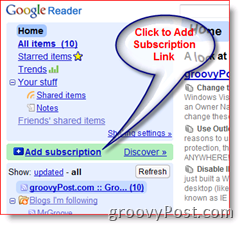 How-To Google Reader Add RSS Feed Subscription