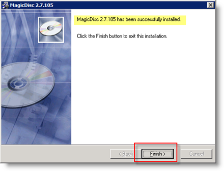 Finish MagicISO install on Windows Server 2008