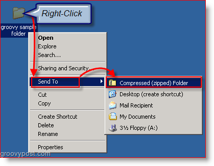 Compress Files and Folders using Windows XP