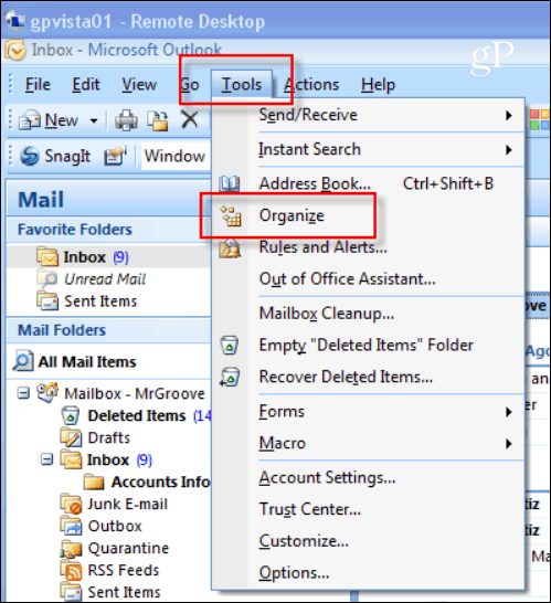 how to organize your inbox in outlook 2010