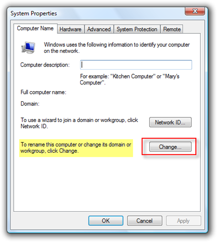 how to change computer name in windows 7 regedit