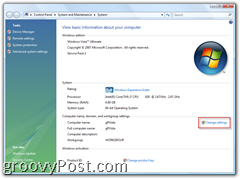 Windows 7 or Vista System Screen