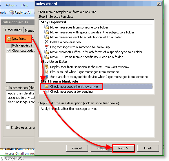 Outlook 2007 - Create Outlook rule as email arrives