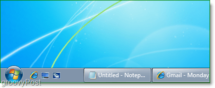Windows 7 with a quick launch bar