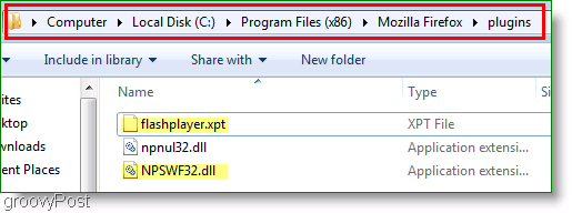 Screenshot: Copy Flash to Plugin Folder Firefox for Windows 7