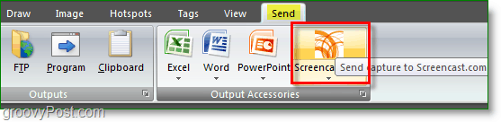 to upload automatically from snagit click screencast from the send tab