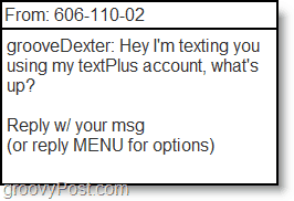 recieved mail from textplus service system