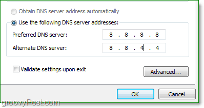 the google DNS IP is 8.8.8.8 and the alternate is 8.8.4.4