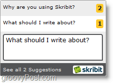 insert the skribit widget on your website or blog for direct user interaction