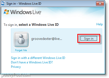 sign in to bing bar using your windows live ID
