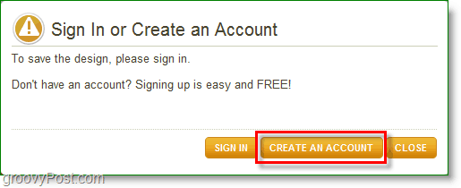 project dragonfly screenshot - create an account to save