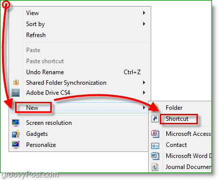 Windows 7 screenshot - how ot make a shortcut