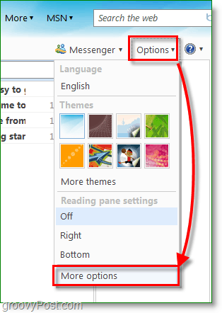 in your microsoft mail click options then more options