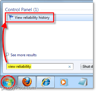 search for windows 7 reliability history