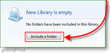 how to include a new folder in a new library in windows 7