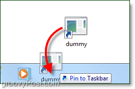 pin shortcut to taskbar windows 7