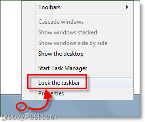 lock the taskbar in windows 7