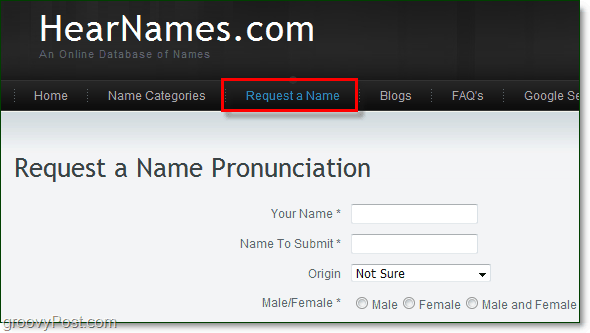 request a name to be pronounced