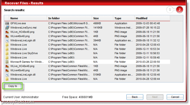 select which folders you want comodo time machine to recover, it can do a lot
