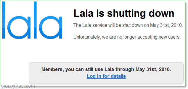 lala.com shuts down