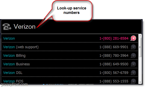 use lucyphone to look up customer service numbers