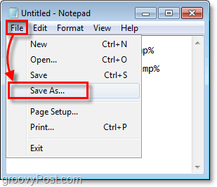 save your windows 7 notepad file