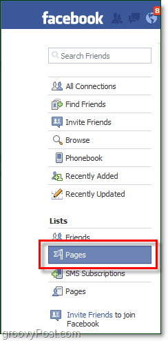 how to access your list of facebook pages