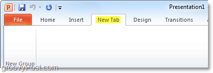 preview of new tab ribbon in office 2010