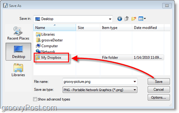 Dropbox screenshot - automatically save files to your online backup