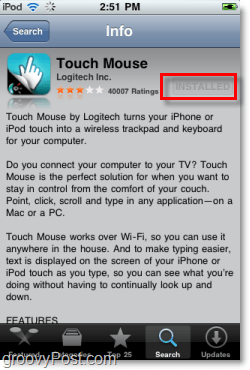 install logitech touch mouse on iphone