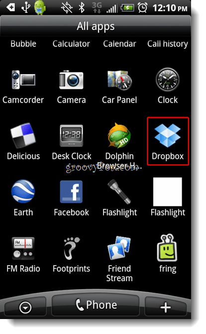 Android Dropbox Launch Dropbox Icon