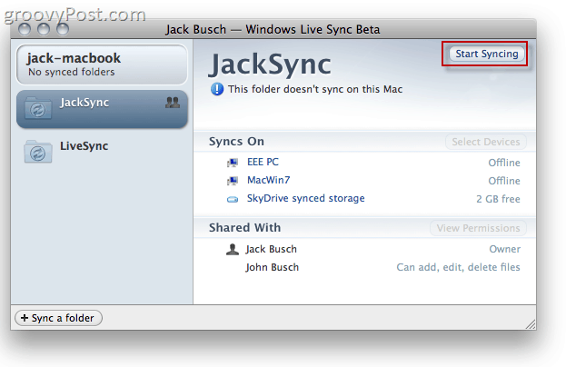 Windows Live Sync Beta on OS X