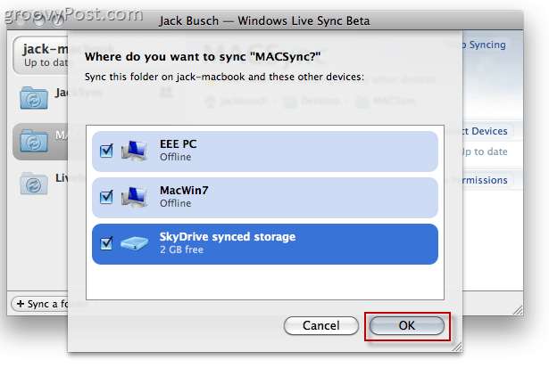 Mac OS X Live Sync