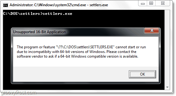 unsupported 16-bit application