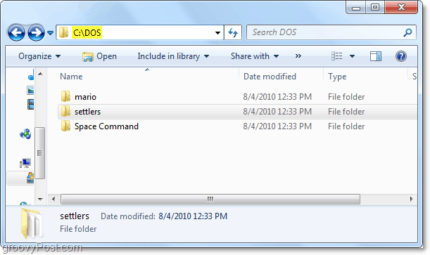 create a folder and put all of your dos programs in it