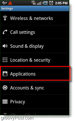 Android Applications Settings 