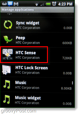 open htc sense settings