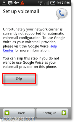Google Voice on Android Mobile Voicemail Setup