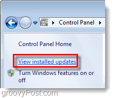 view installed windows 7 updates