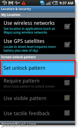 enable unlock pattern android