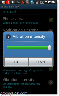 haptic feedback vibration intensity