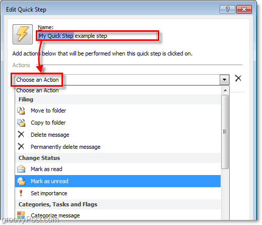 make a custom quick step action in outlook 2010