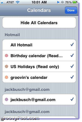 Hotmail Calendar